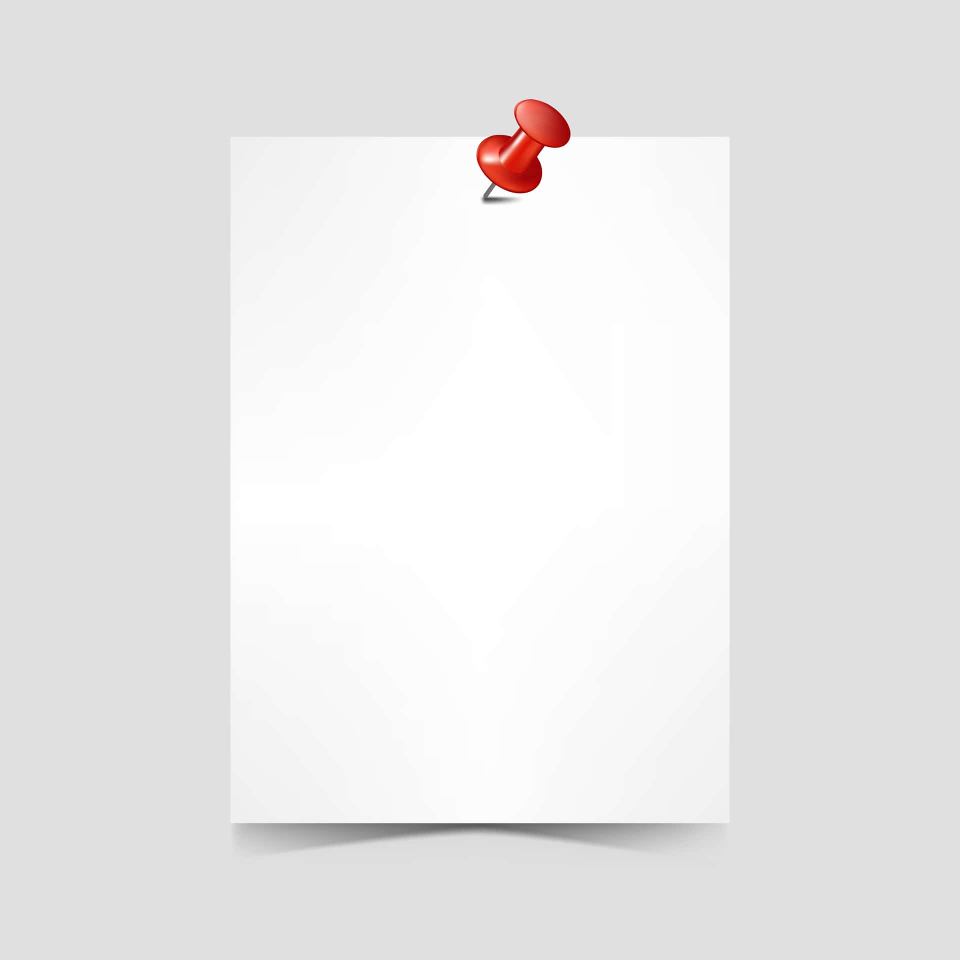 sheet, white sheet of paper, glossy red pushpin, Full HD Desktop Wallpaper