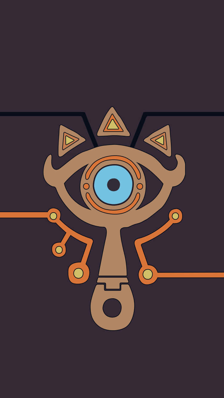 Sheikah Slate 4K, blue eye, orange circuitry, HD Phone Wallpaper