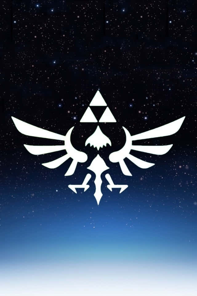 Sheikah Slate 4K, white stylized bird emblem, triangle crest, SD Phone Wallpaper