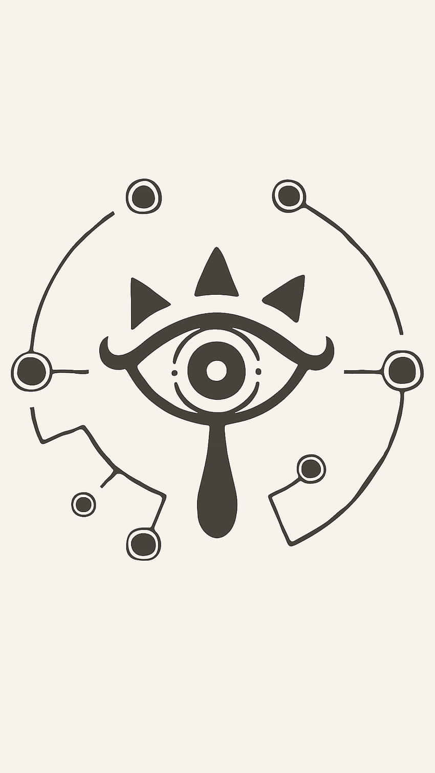 Sheikah Slate 4K, minimalist black line drawing, stylized eye, HD Phone Wallpaper