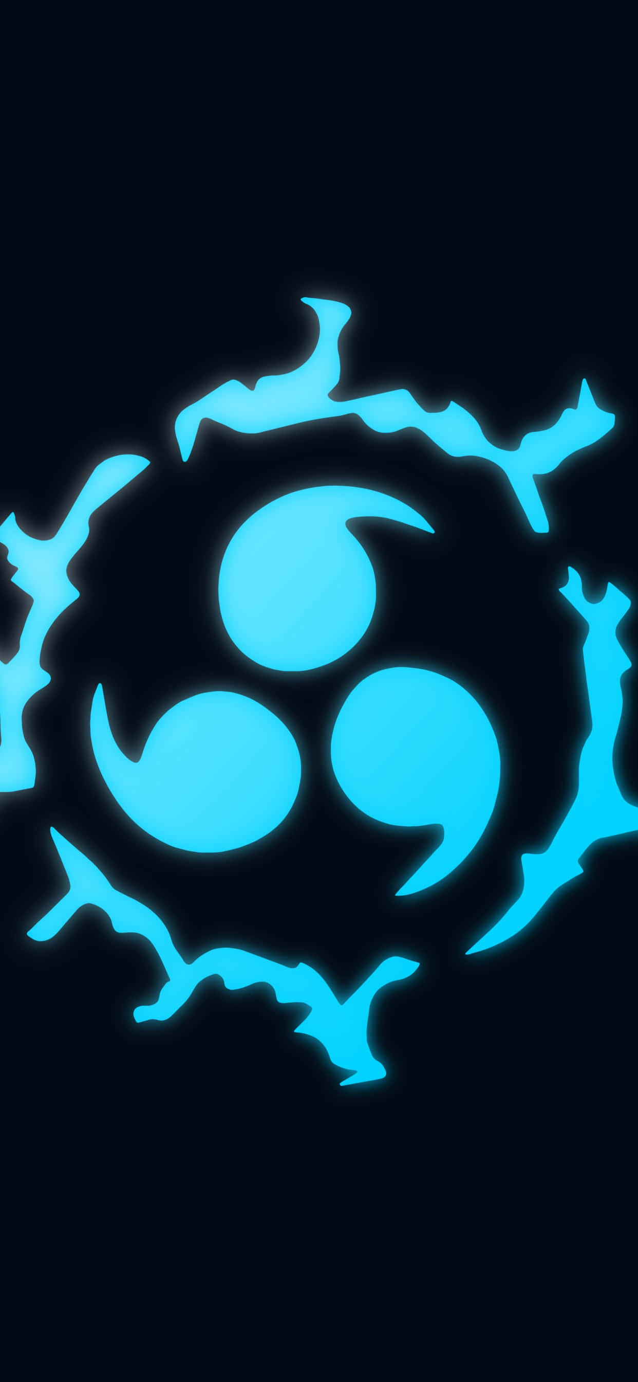 Sheikah Slate 4K, trinity symbol, glowing cyan, 2K Phone Wallpaper