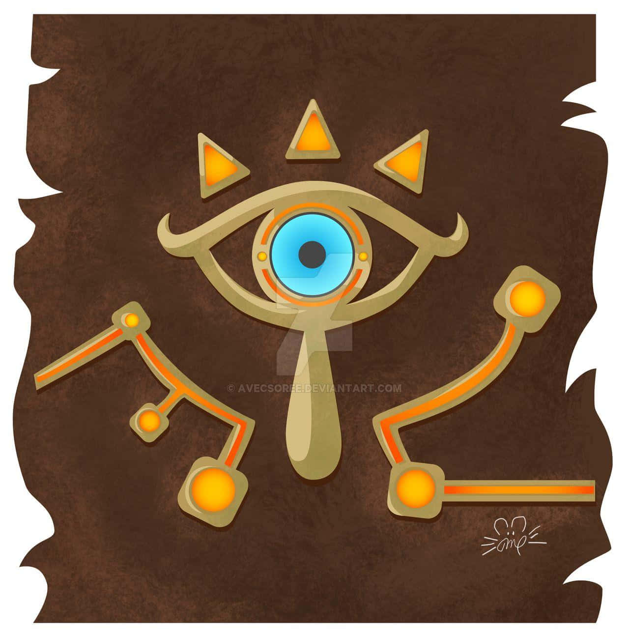 Sheikah Slate 4K, golden eye, blue iris, HD Desktop Wallpaper
