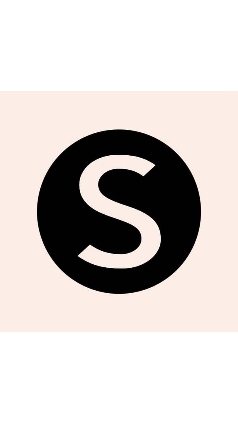 Shein, black circle, white stylized S, HD Phone Wallpaper
