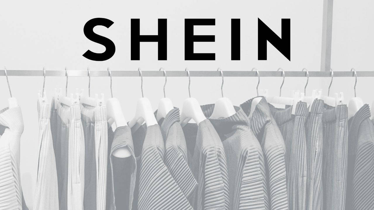 Shein, SHEIN logo, monochrome rack, HD Desktop Wallpaper