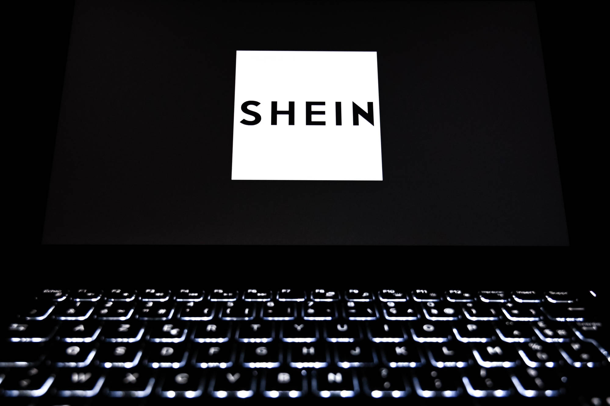 Shein, laptop keyboard, black background, Full HD Desktop Wallpaper