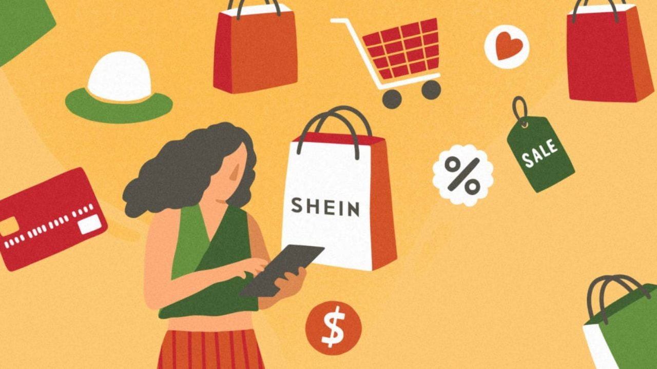 Shein, tablet, shopping bags, HD Desktop Wallpaper