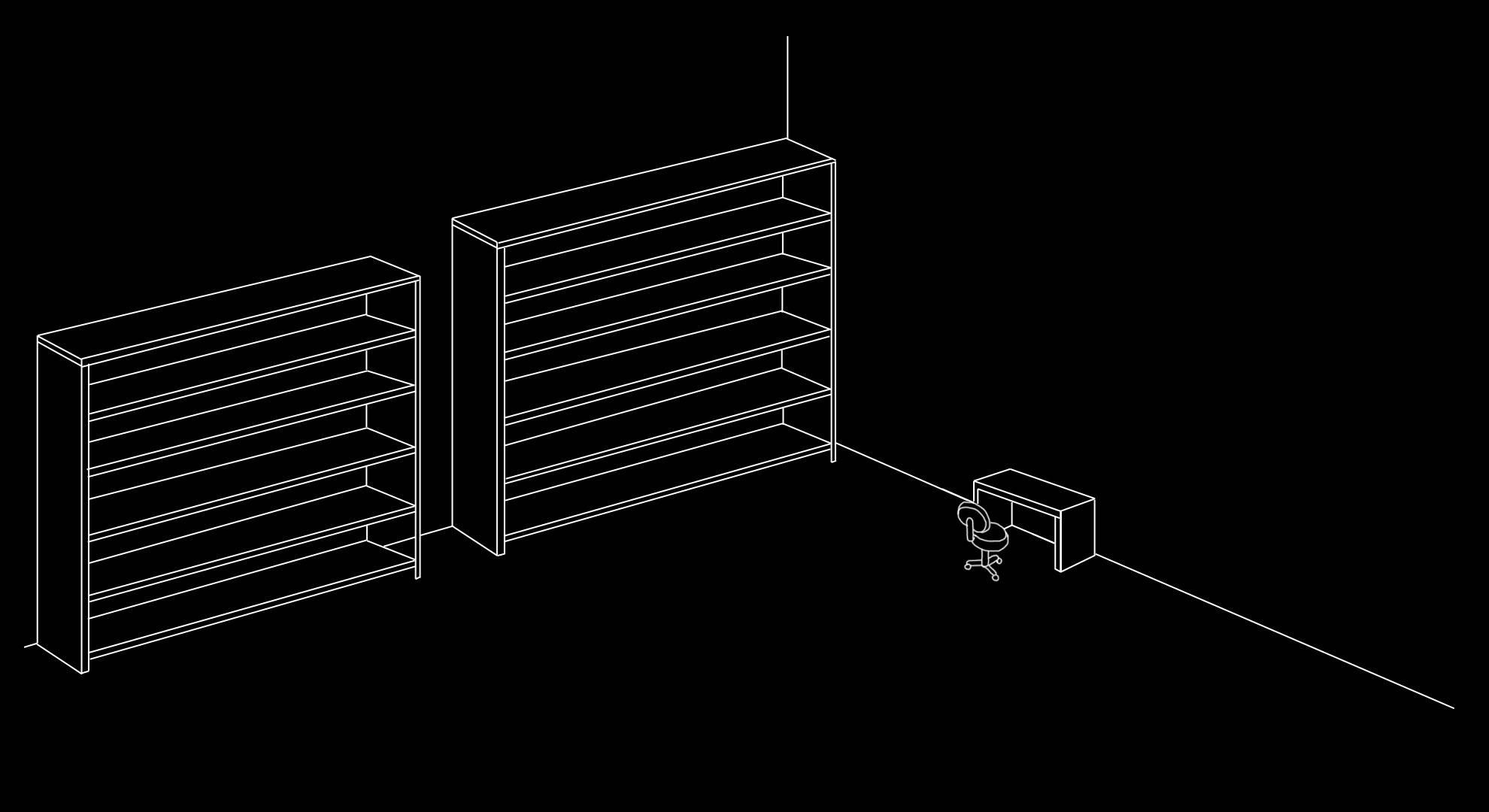 Shelf Desktop, black and white outlines, white line drawing, Full HD Desktop Wallpaper