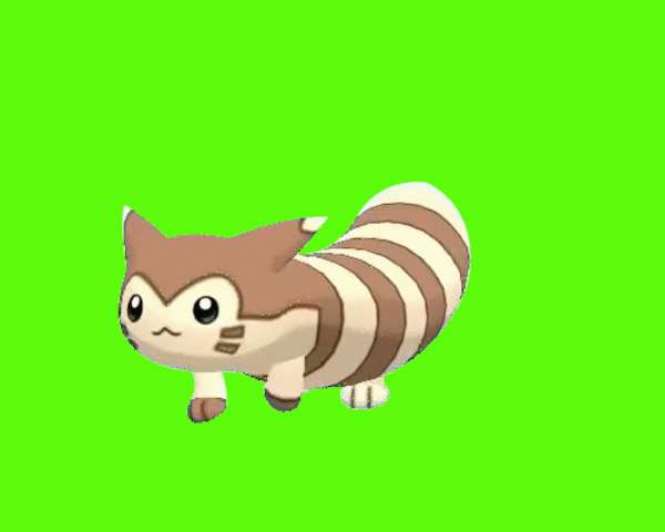 Greenscreen Furret Desktop, brown and cream stripes, bright green screen, SD Desktop Wallpaper