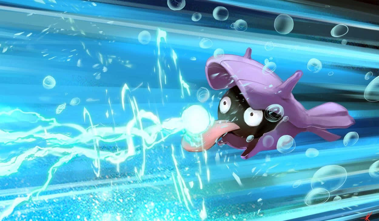 Shellder, water attack, purple, SD Desktop Wallpaper