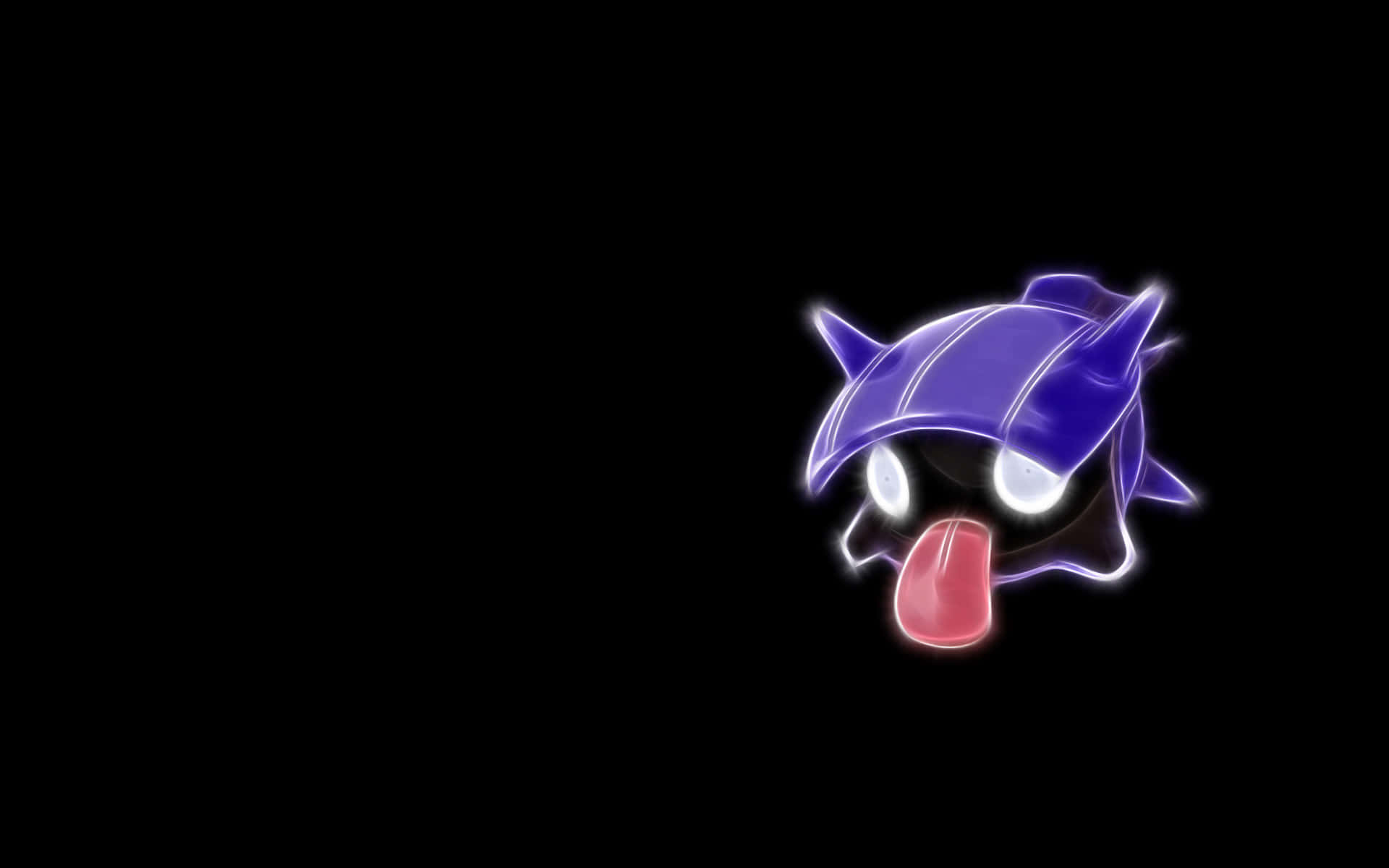 Shellder, glowing purple, white eyes, Full HD Desktop Wallpaper