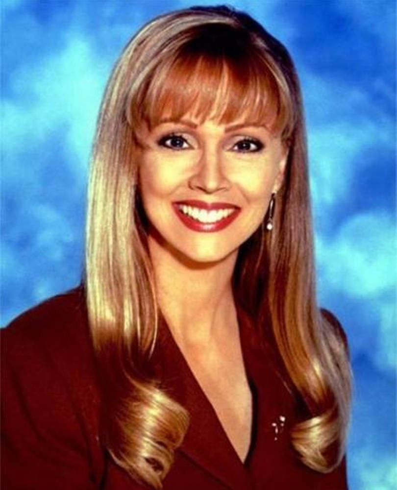 Shelley Long, long blonde hair, red lipstick, SD Phone Wallpaper