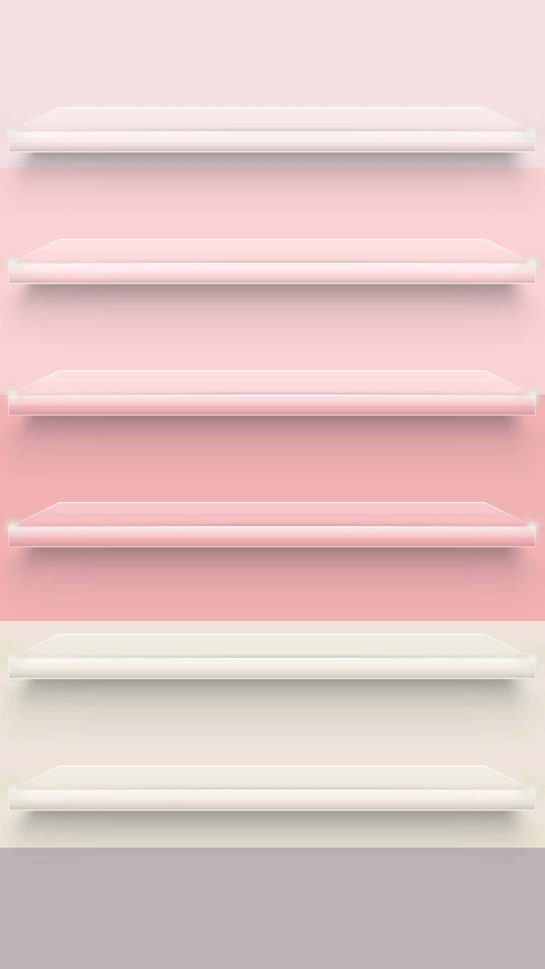 pink shelves, minimalist white shelves, soft gradient pink background, Full HD Phone Wallpaper
