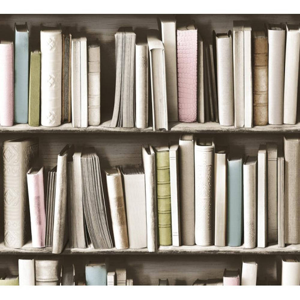bookshelf, pastel books, vintage books, SD Desktop Wallpaper