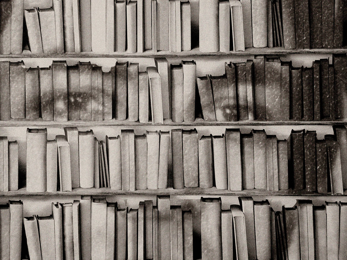 bookshelf, vintage books, sepia tones, SD Desktop Wallpaper