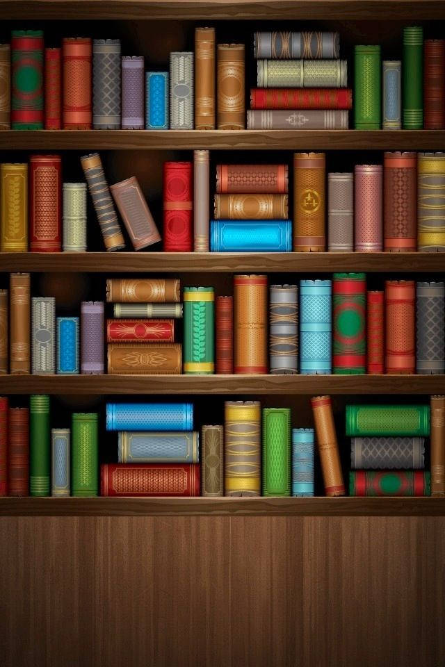 library wooden bookshelf, wooden bookshelf, vintage books, SD Phone Wallpaper