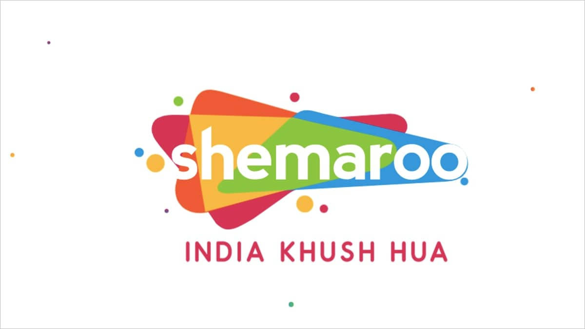 Shemaroo, white text, colorful overlapping shapes, SD Desktop Wallpaper