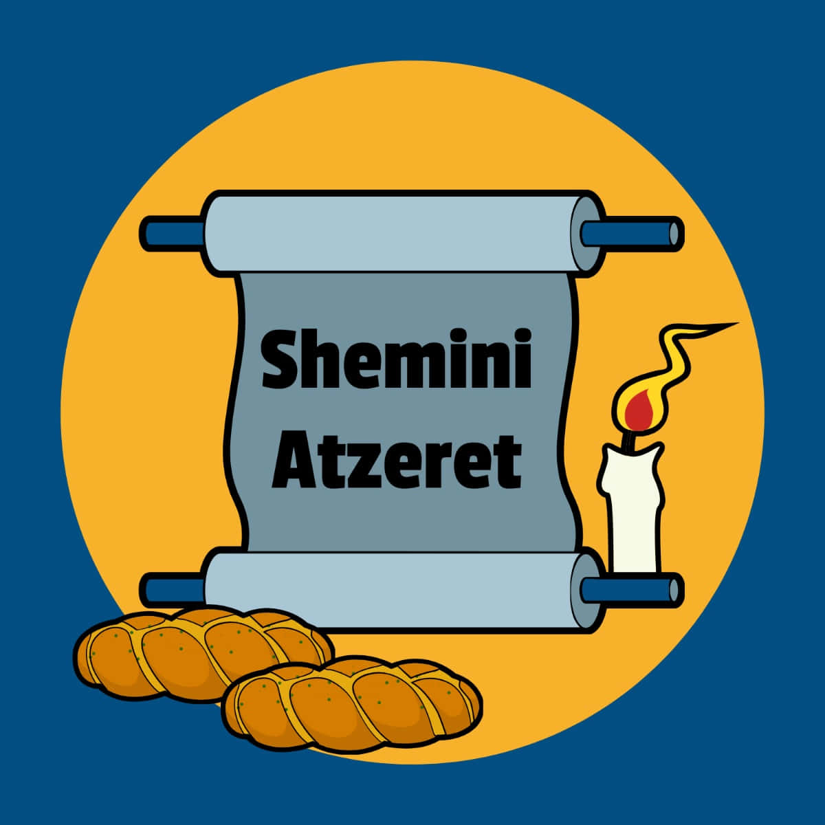 Shemini Atzeret, challah bread, lit candle, SD Desktop Wallpaper