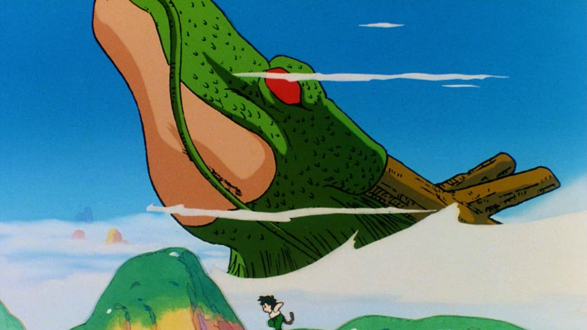 Shenron, green dragon, bright blue sky, Full HD Desktop Wallpaper
