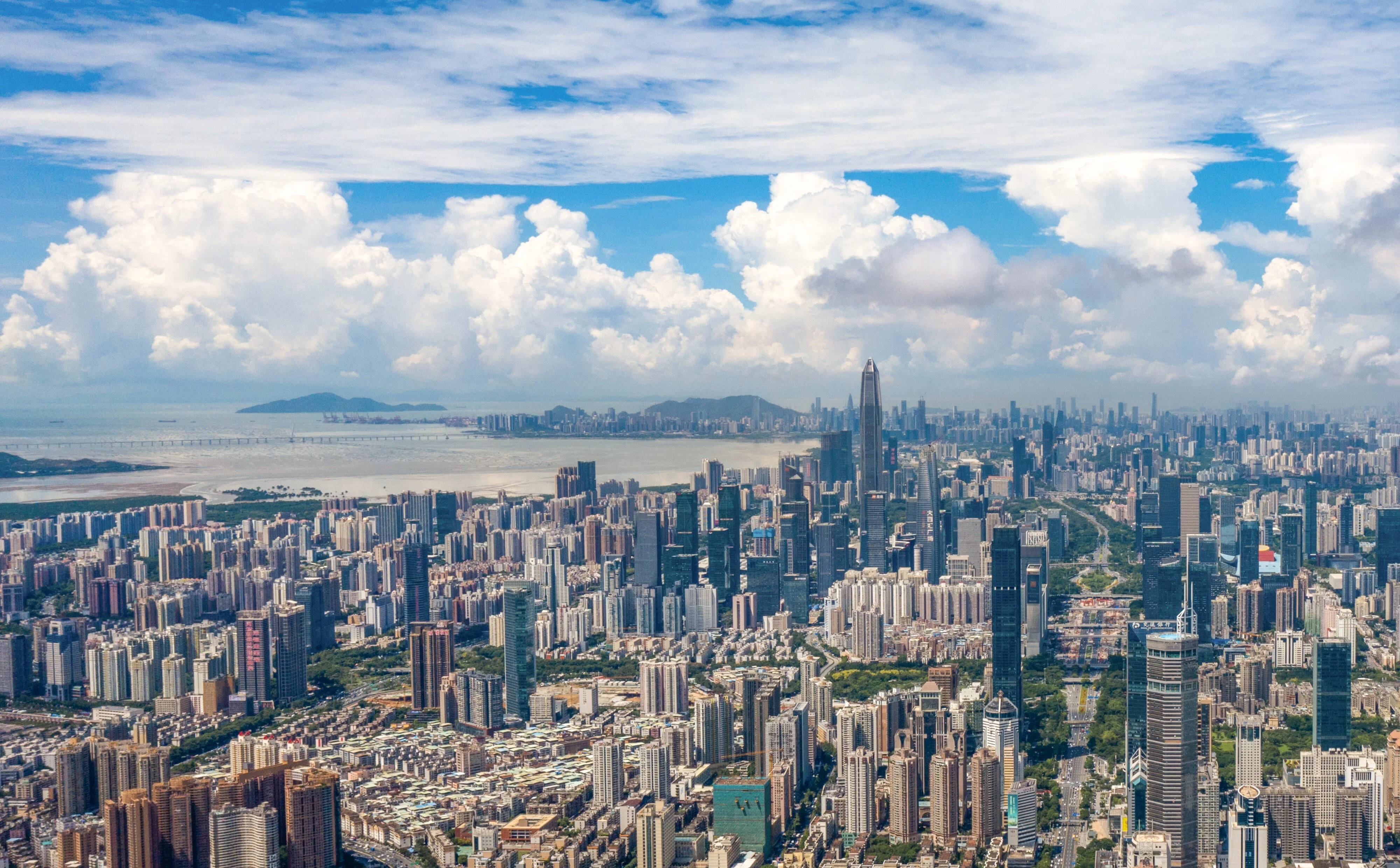 Shenzhen, aerial view, modern cityscape, 4K Desktop Wallpaper