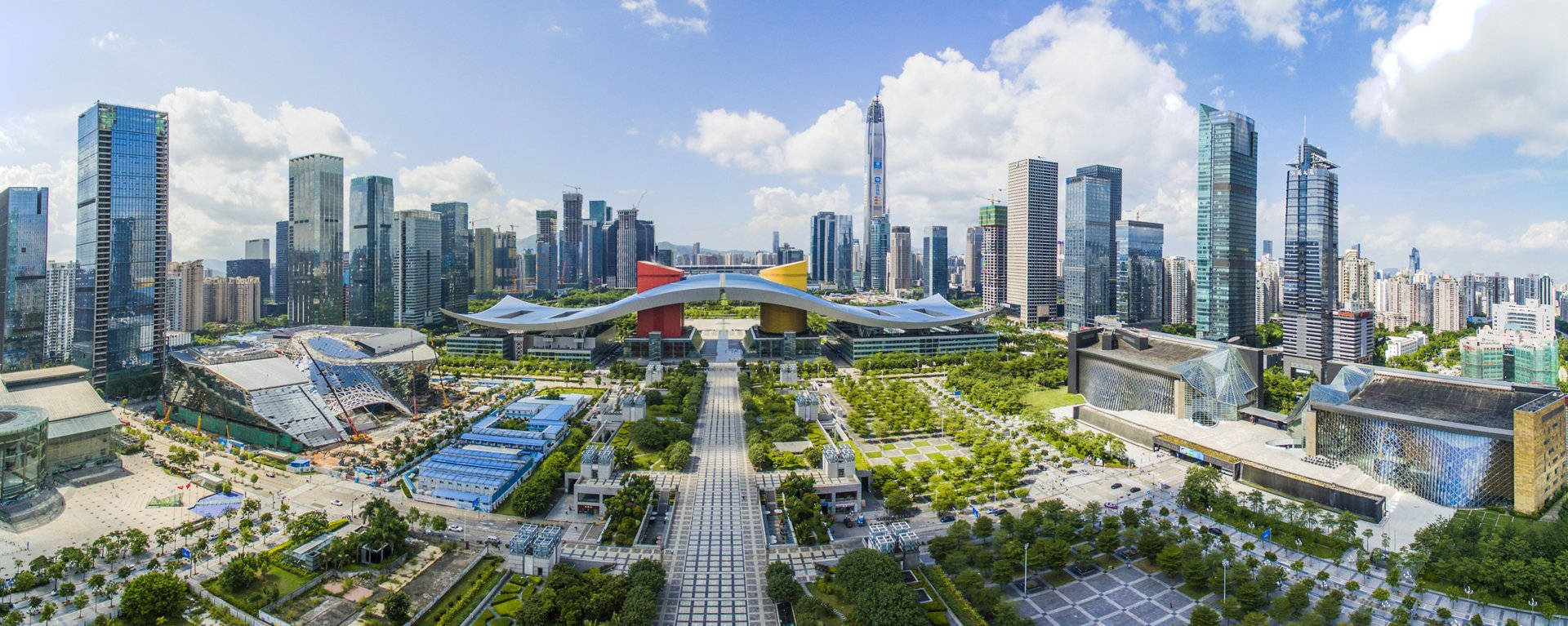 Shenzhen, futuristic cityscape, glass skyscrapers, Full HD Desktop Wallpaper
