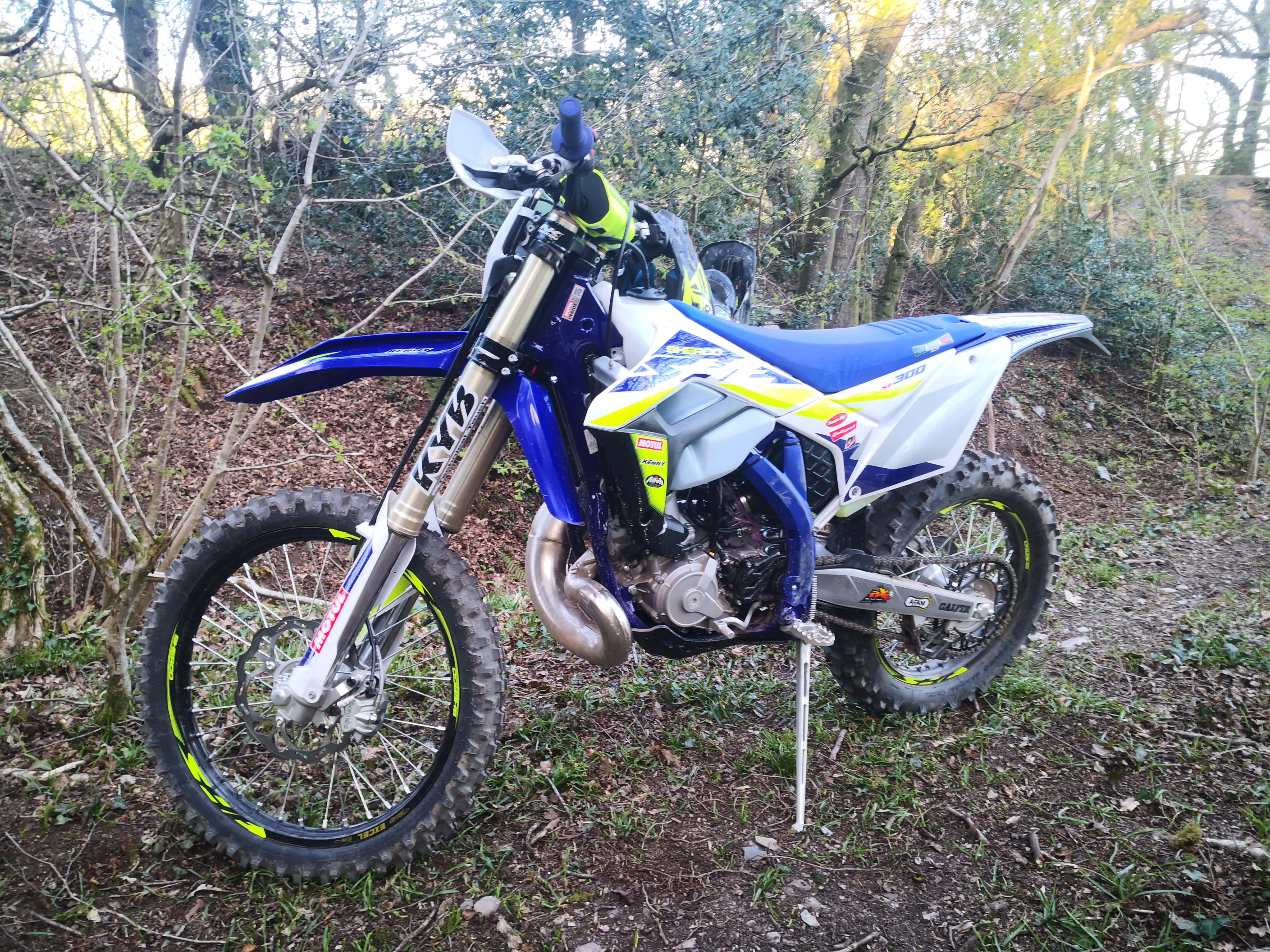 Sherco, racing motorcycle, blue and white, 4K Desktop Wallpaper