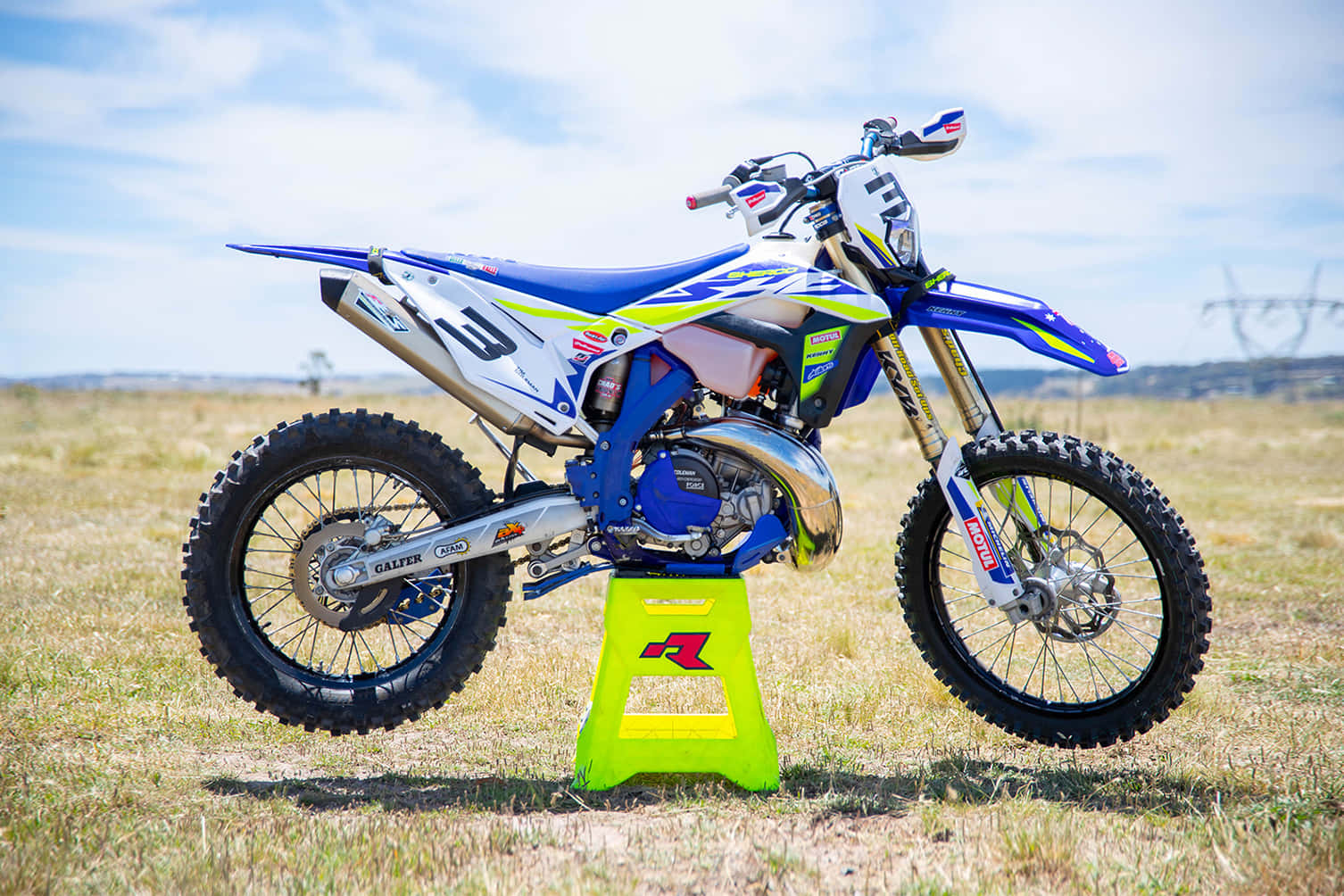 Sherco, off road motorcycle, blue and white, HD Desktop Wallpaper