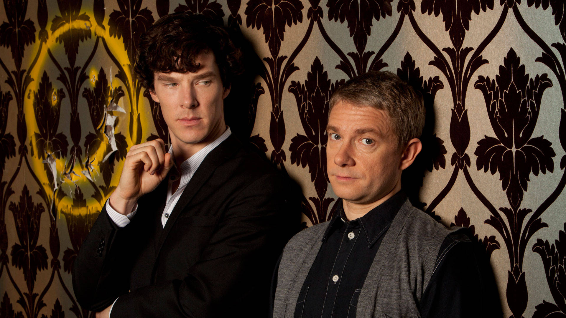 Sherlock Holmes, magazine shoot, ornate wallpaper, Full HD Desktop Wallpaper