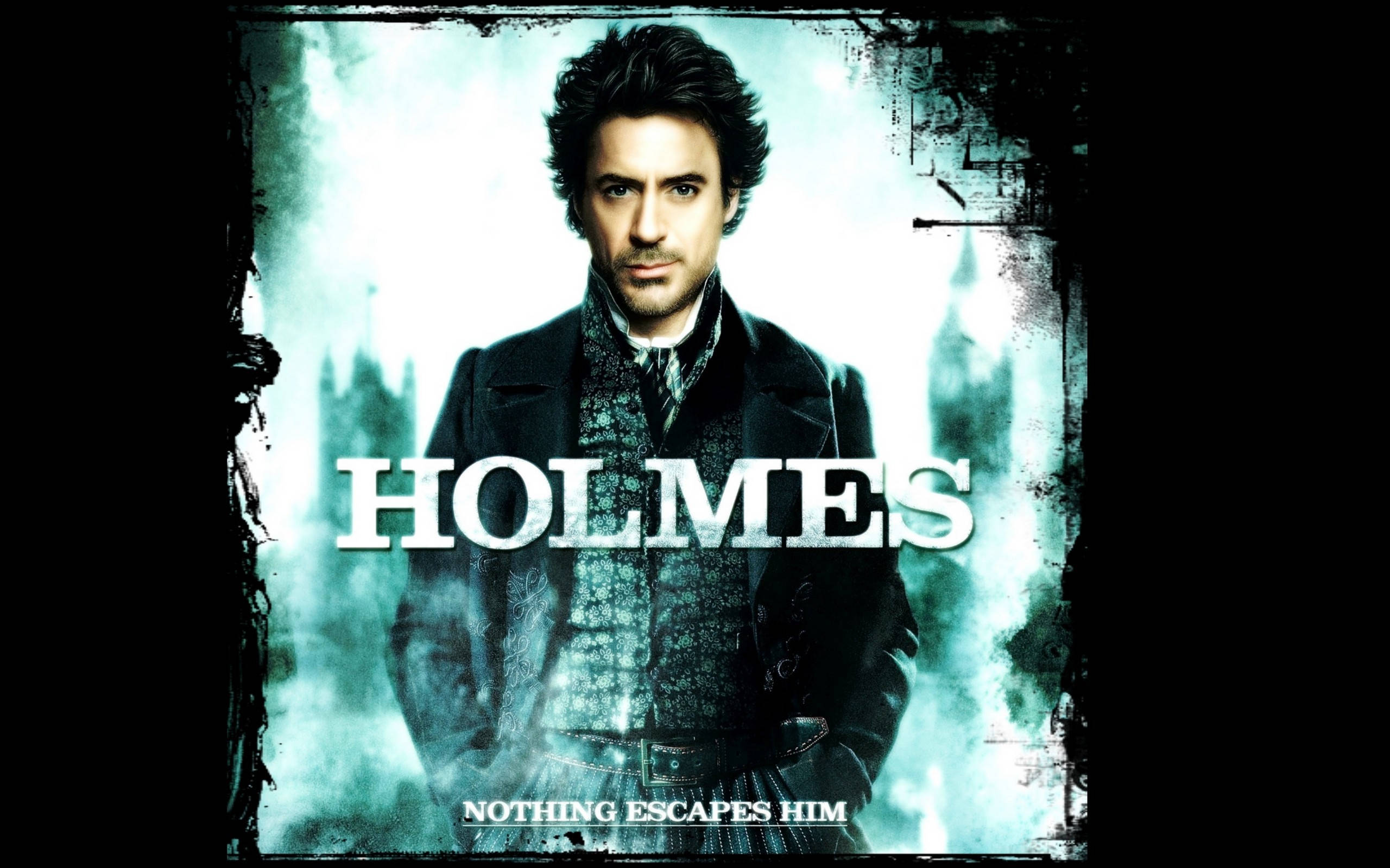 Sherlock Holmes 2009, movie poster, dark coat, 2K Desktop Wallpaper