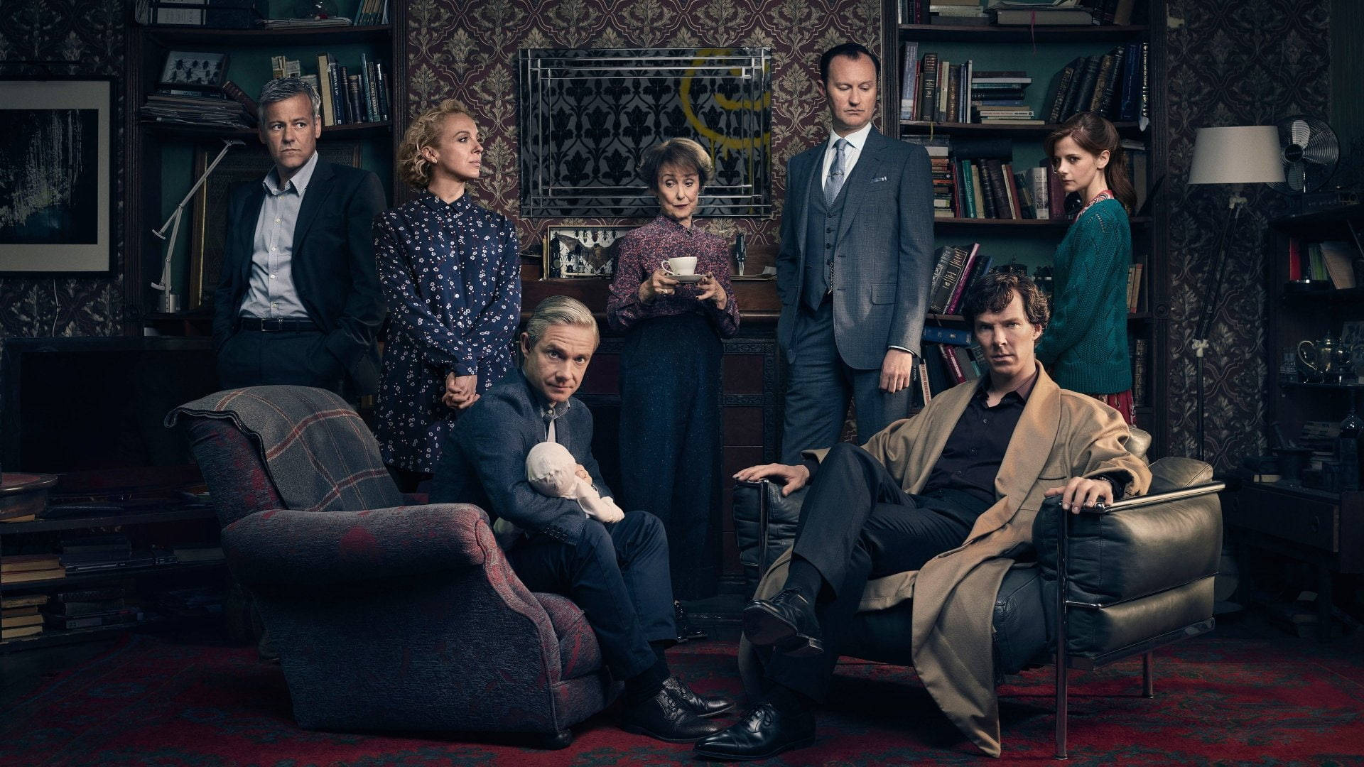 Sherlock, friends, dimly lit, Full HD Desktop Wallpaper
