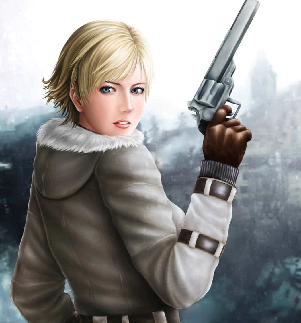 Sherry Birkin, anime woman, winter coat, SD Phone Wallpaper