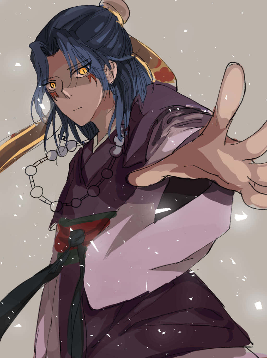 Shichinintai, blue-haired anime warrior, golden eyes, HD Phone Wallpaper