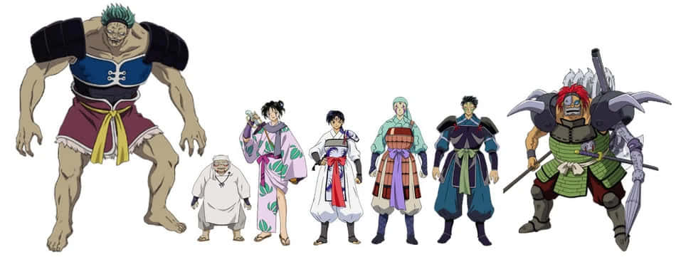 Shichinintai, anime characters, muscular warriors, SD Desktop Wallpaper