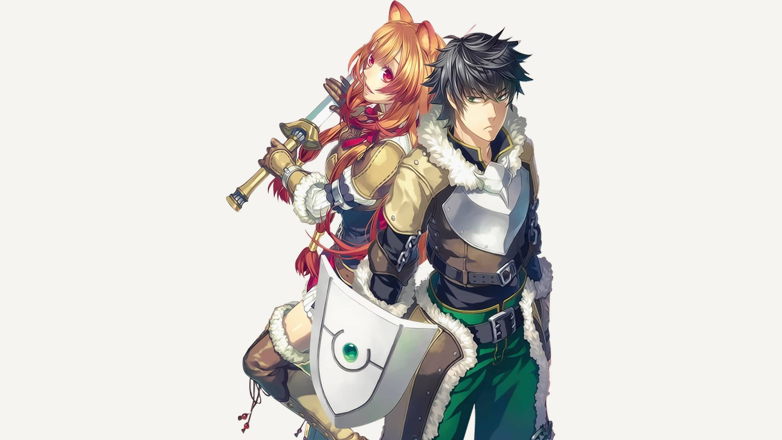 Shield Hero, anime-style adventurers, sword and shield, 2K Desktop Wallpaper