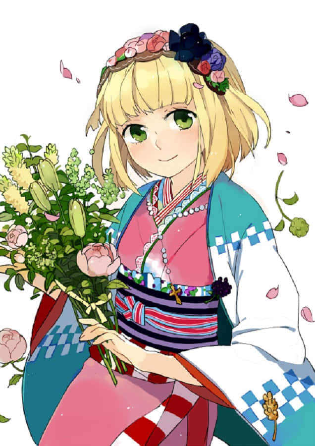 Shiemi Moriyama, blonde hair, green eyes, SD Phone Wallpaper