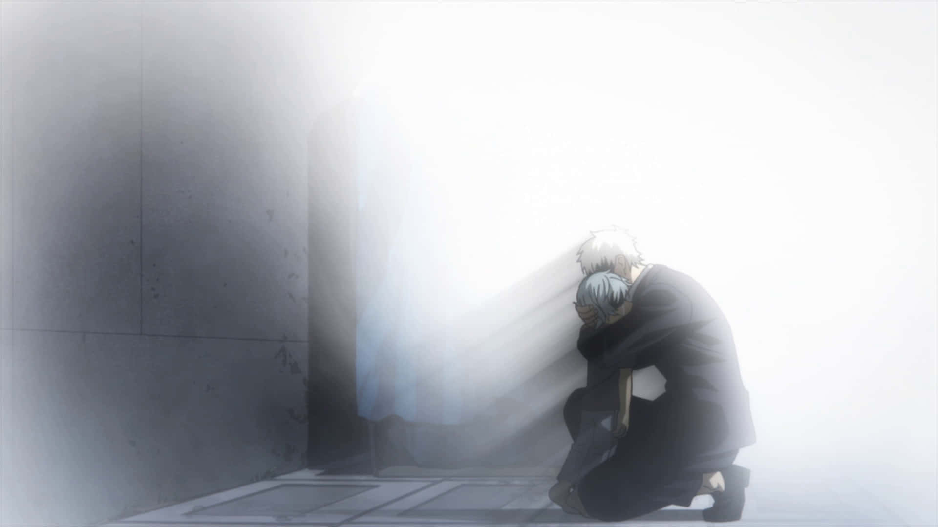 Shigaraki, silver-haired anime character, dim corner, Full HD Desktop Wallpaper