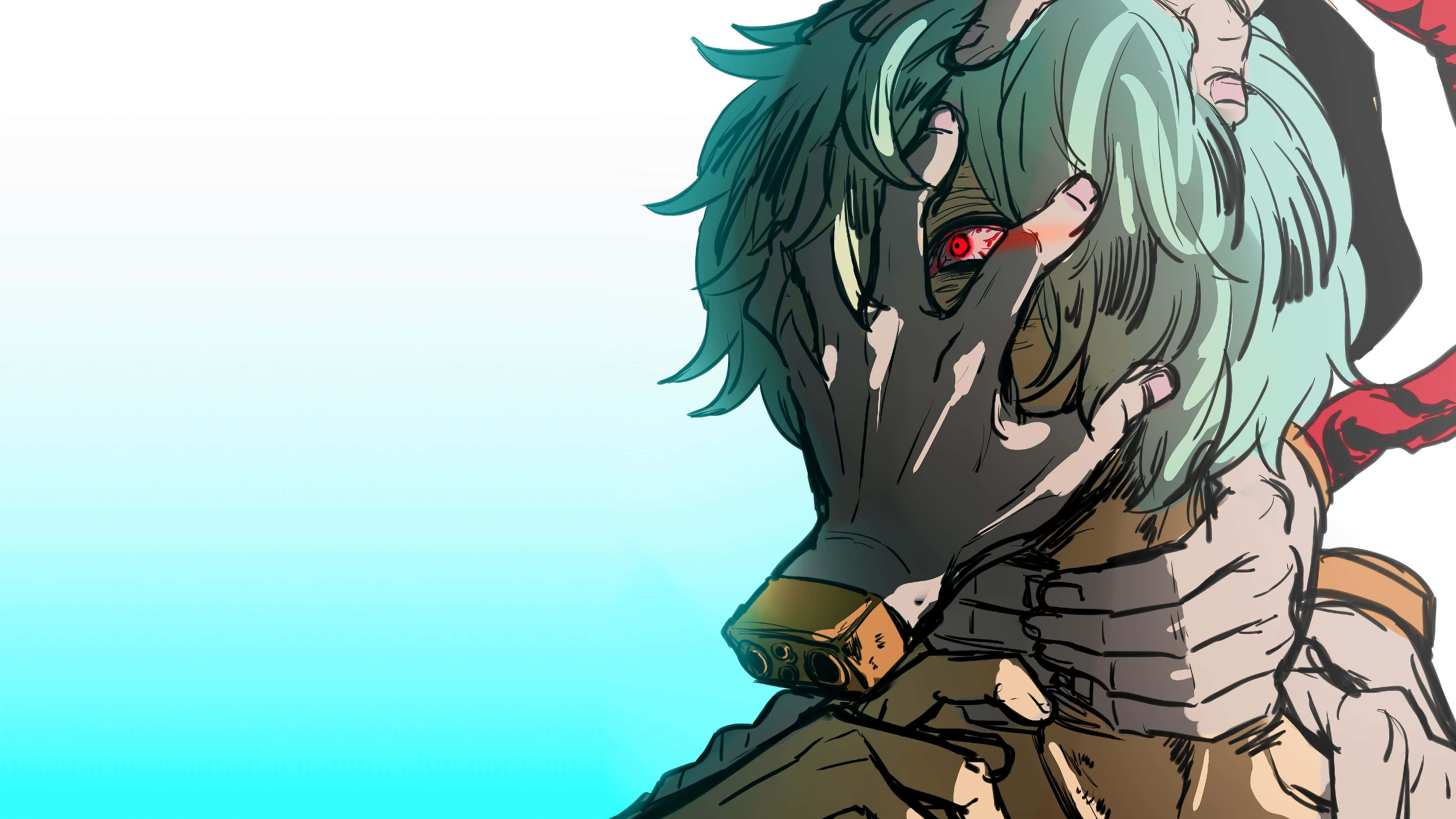 Shigaraki, teal hair, red eye, 4K Desktop Wallpaper