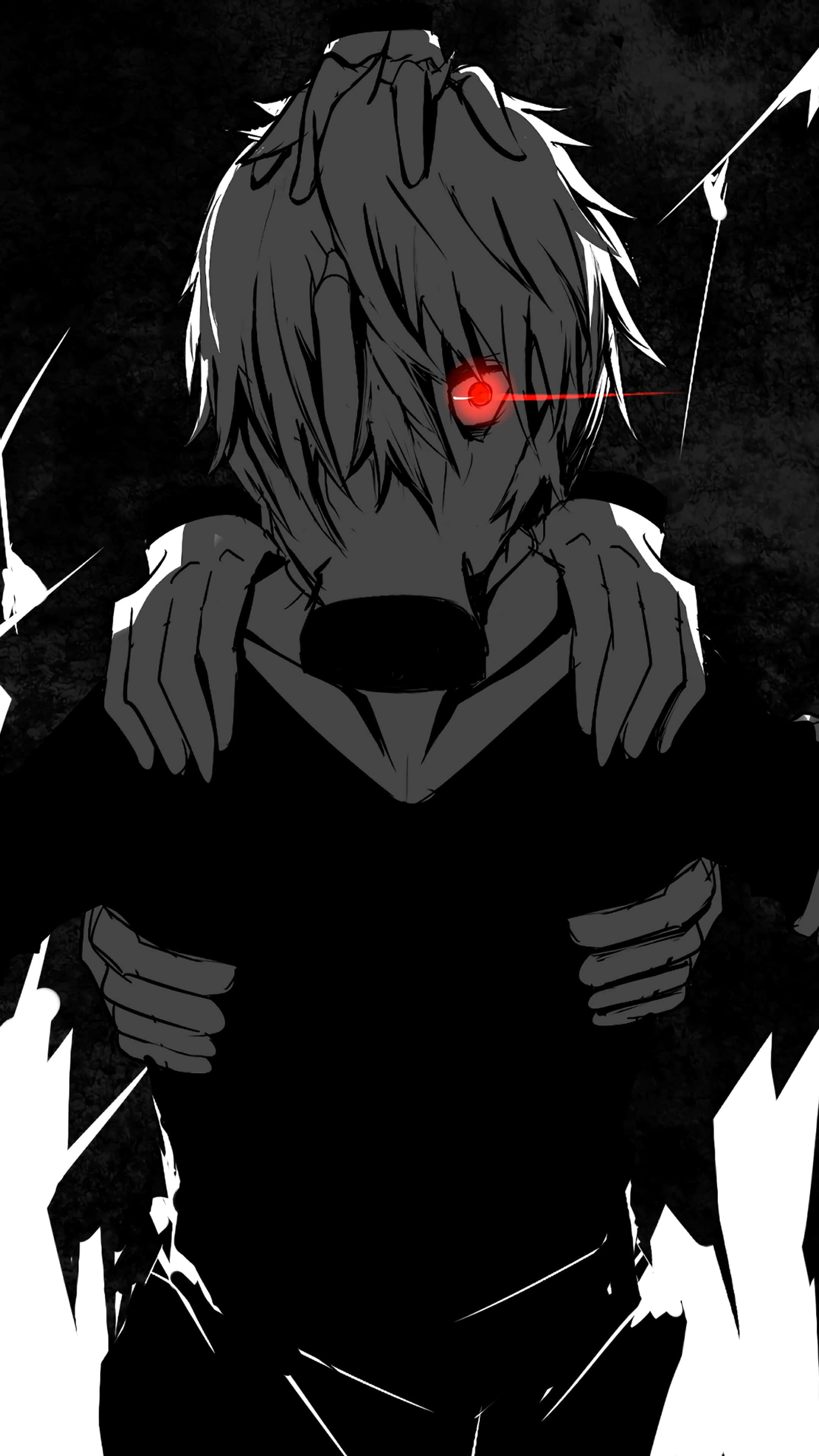 Shigaraki, spiky hair, glowing red eye, 4K Phone Wallpaper