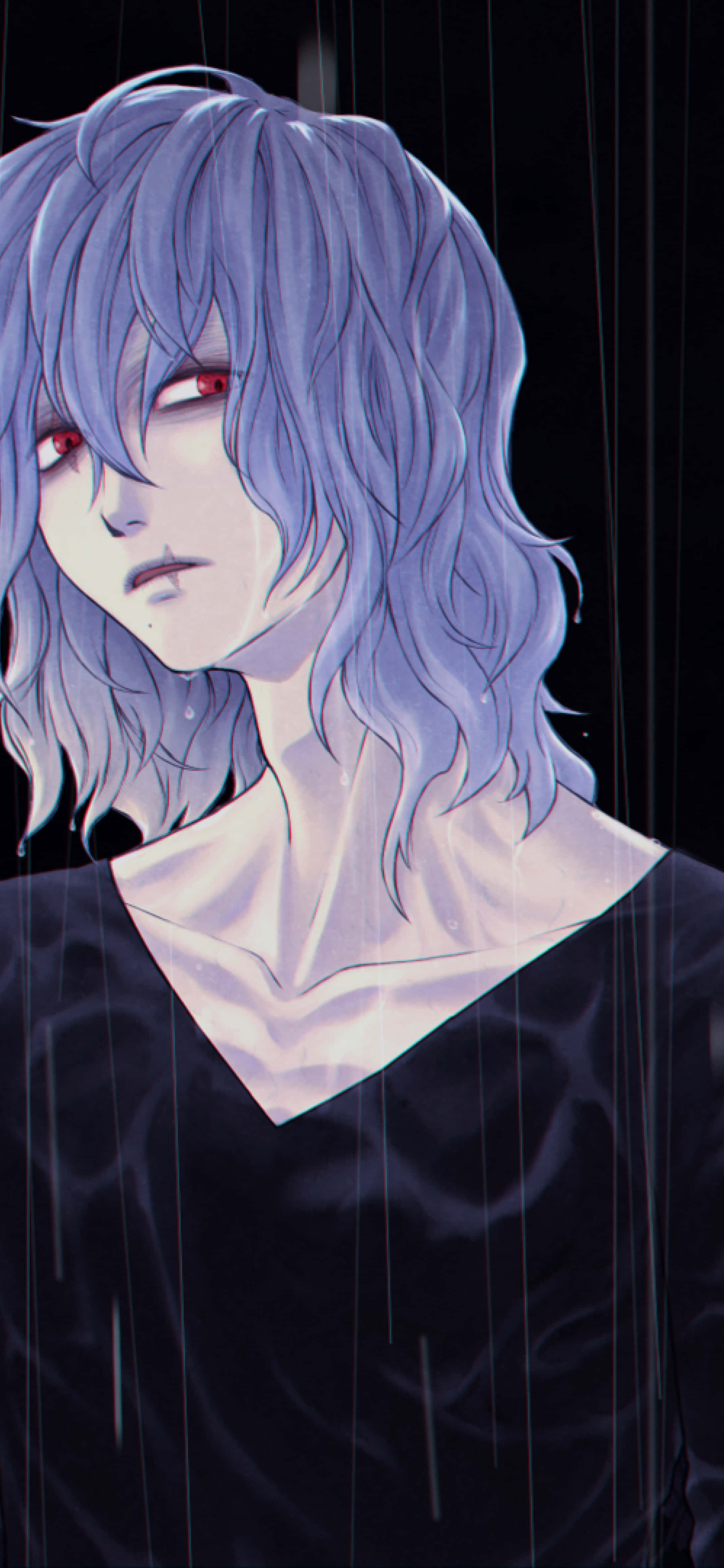 Shigaraki, lavender hair, red eyes, 4K Phone Wallpaper