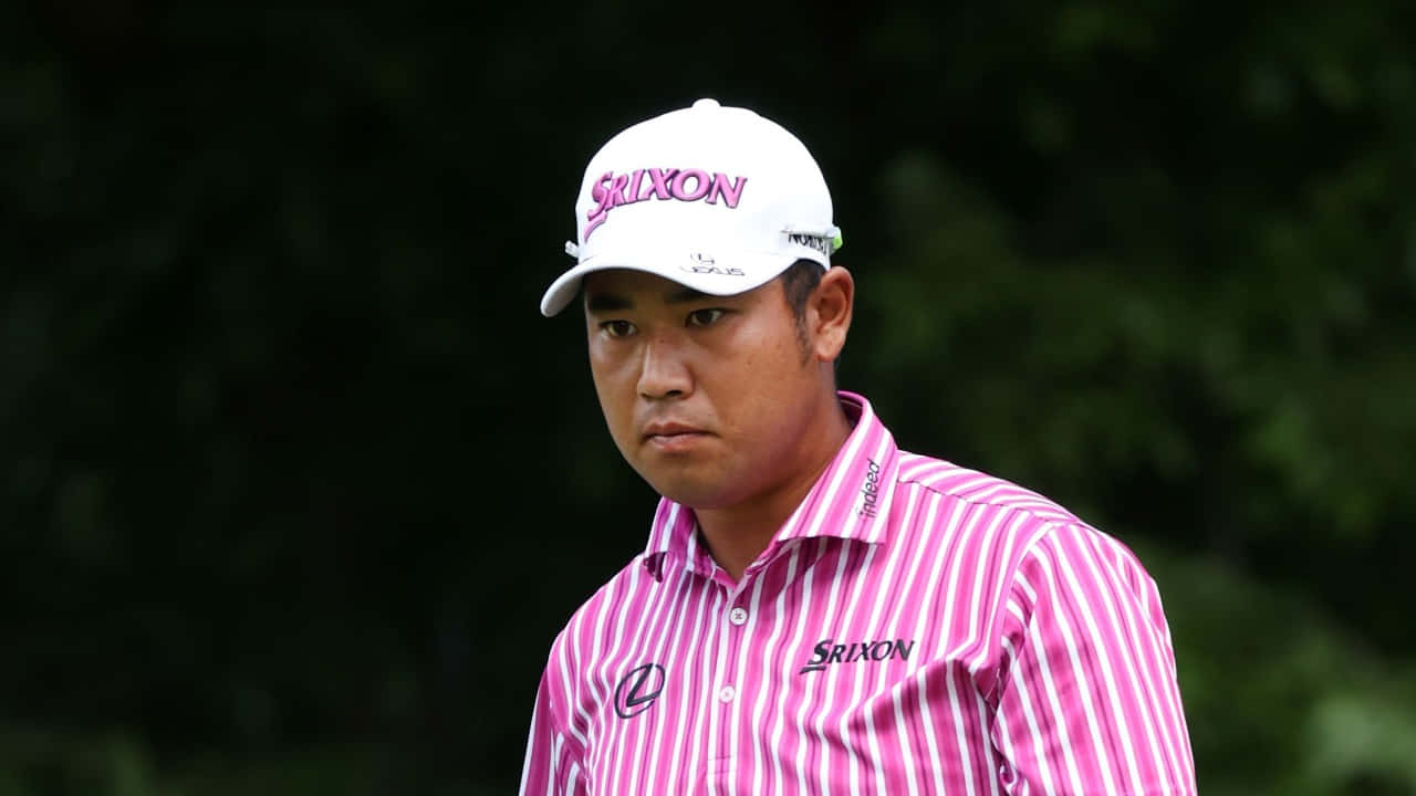 Shigeki Maruyama, pink striped shirt, white cap, HD Desktop Wallpaper
