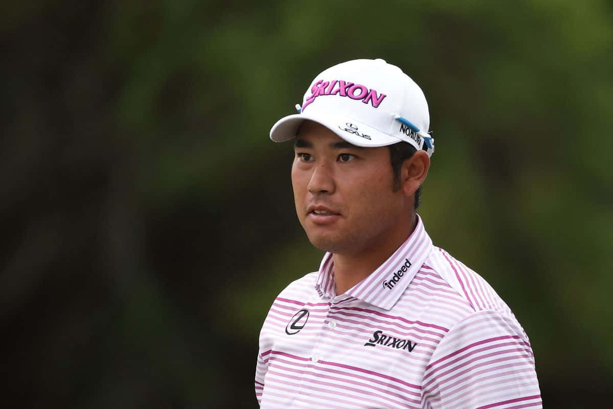 Shigeki Maruyama, pink and white striped shirt, white cap with pink logo, SD Desktop Wallpaper
