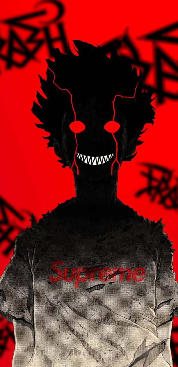 Shigeo Kageyama, glowing red eyes, sharp teeth, HD Phone Wallpaper