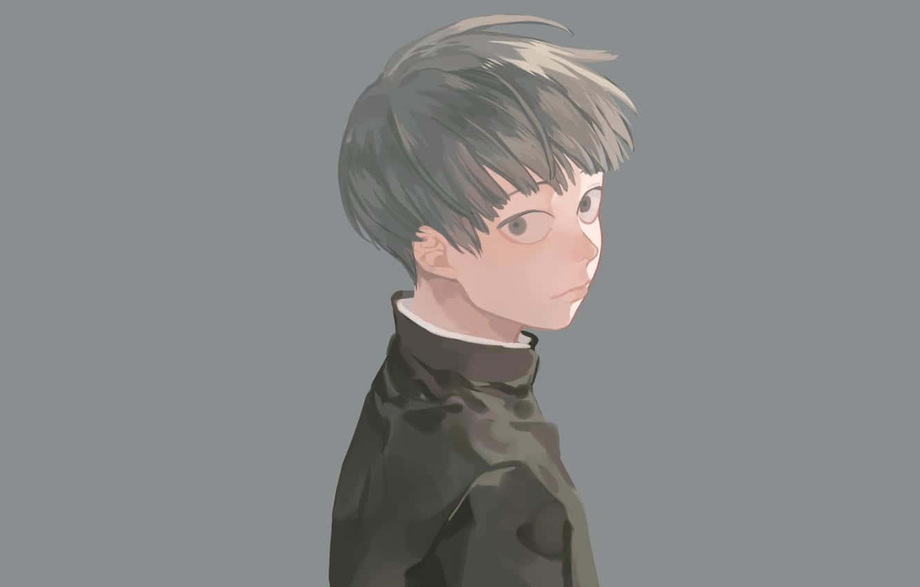 Shigeo Kageyama, messy gray hair, dark jacket, HD Desktop Wallpaper