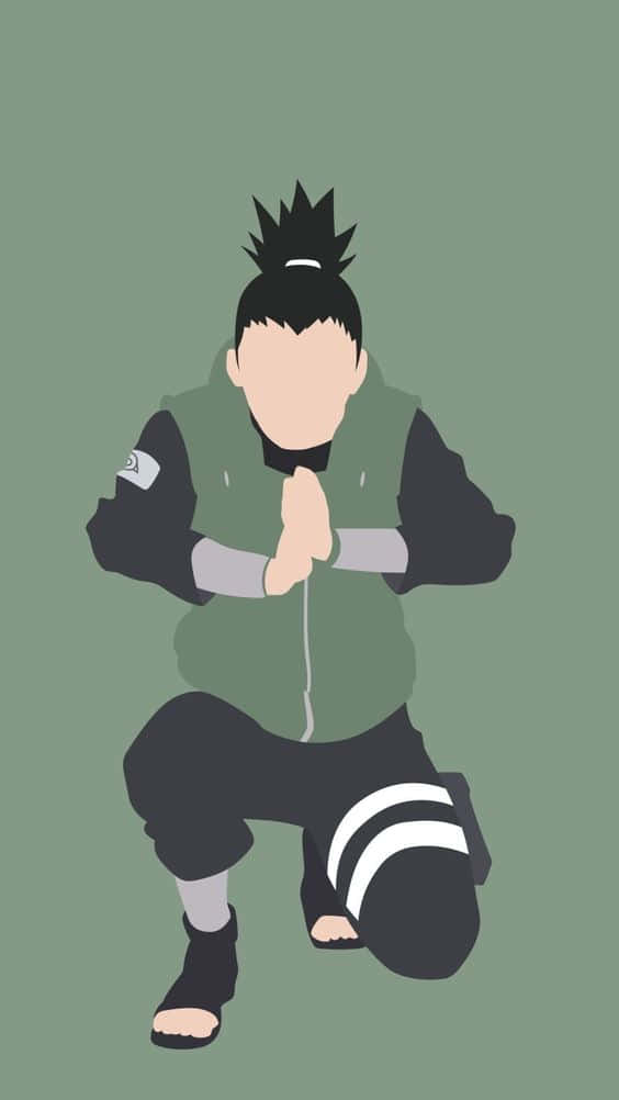 Shikamaru, green vest, olive background, SD Phone Wallpaper
