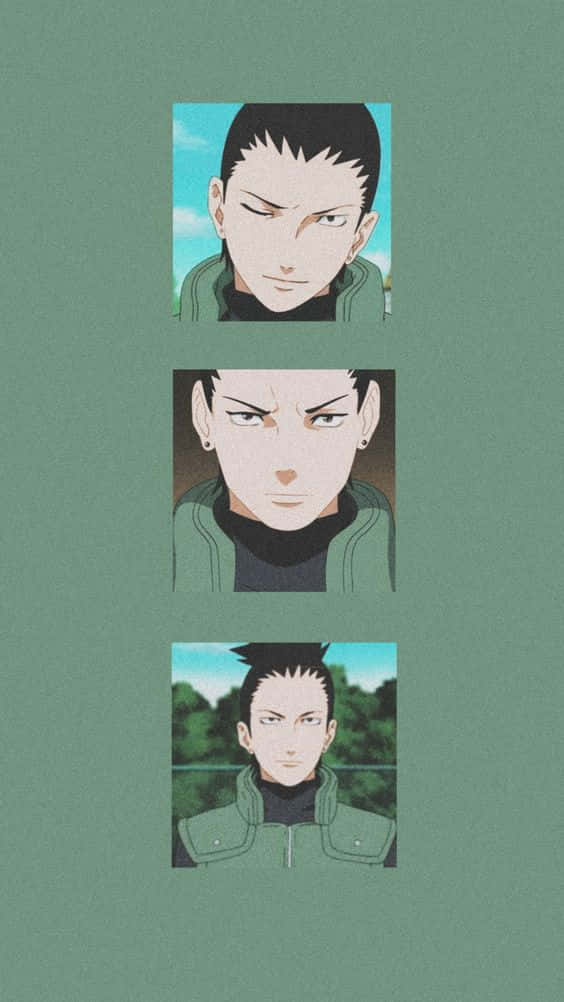 Shikamaru Aesthetic, spiky black hair, green jacket, SD Phone Wallpaper