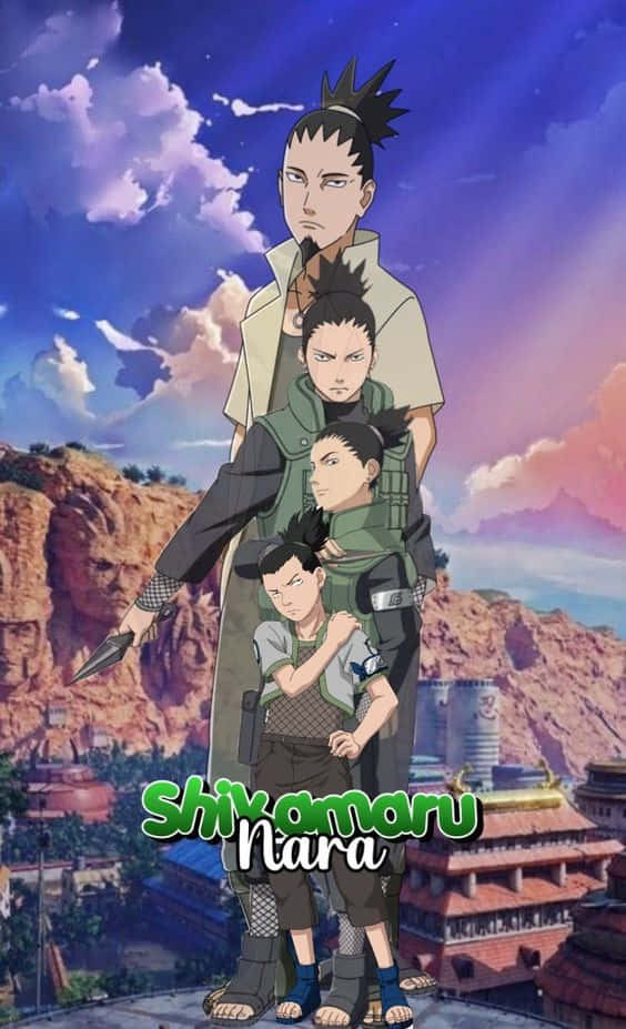 Shikamaru Aesthetic, ninja characters, pyramid formation, SD Phone Wallpaper
