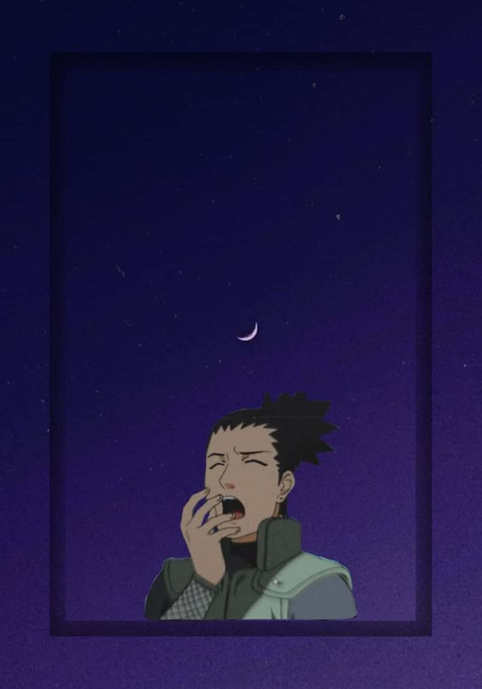 Shikamaru, starry night sky, crescent moon, HD Phone Wallpaper