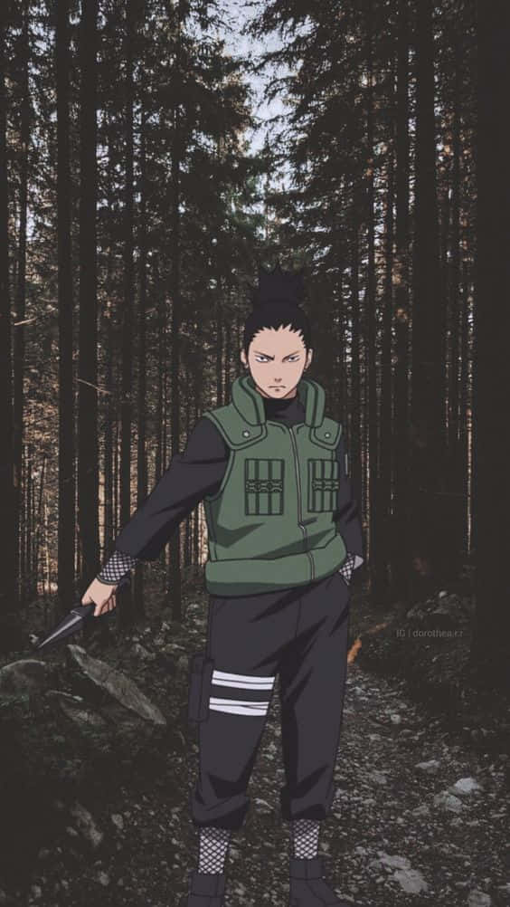 Shikamaru Aesthetic, anime ninja, dense forest, SD Phone Wallpaper
