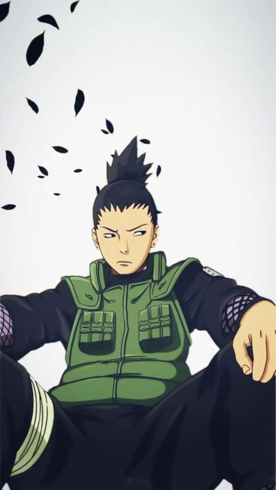 Shikamaru, spiky black hair, green vest, SD Phone Wallpaper