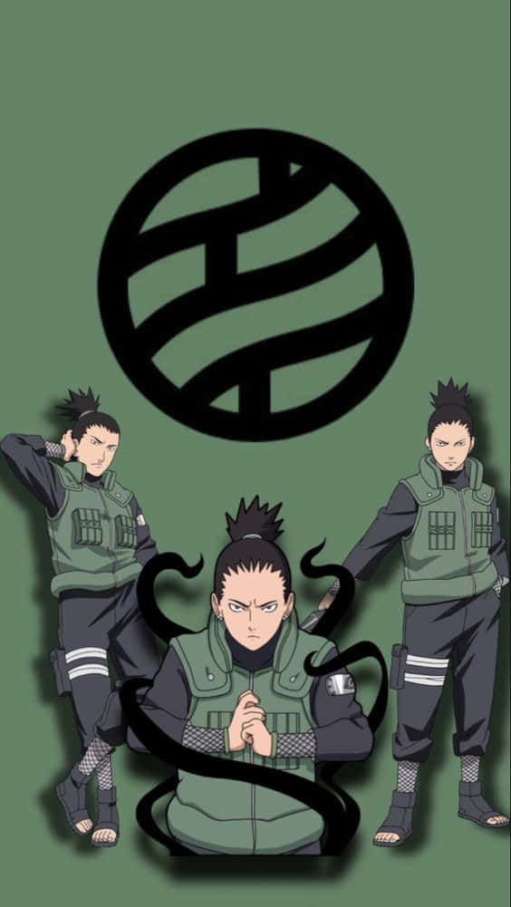 Shikamaru Aesthetic, green vests, black spiral emblem, SD Phone Wallpaper