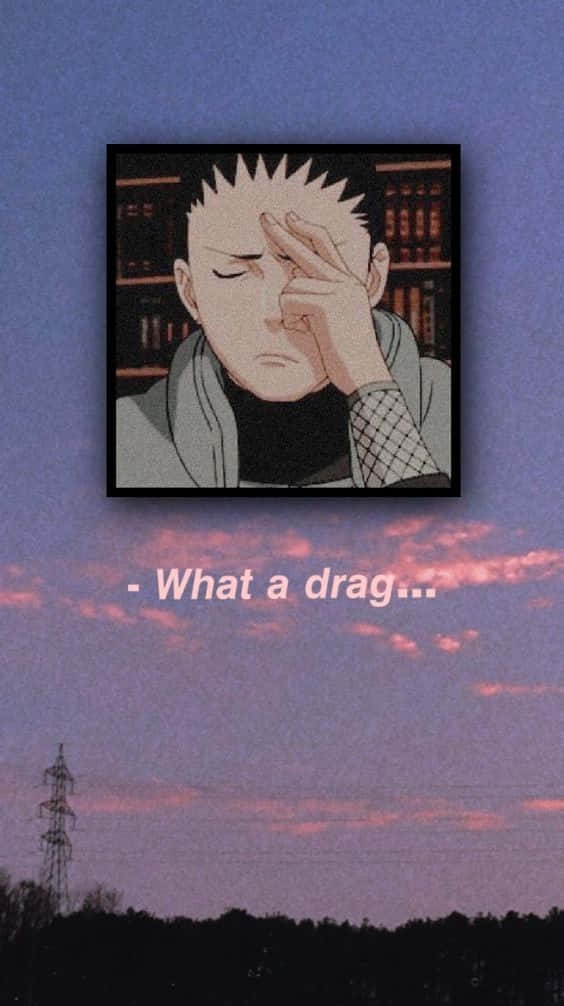Shikamaru, twilight sky, pink clouds, SD Phone Wallpaper
